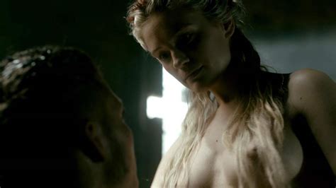 alicia agneson nude butt and tits in scene from vikings