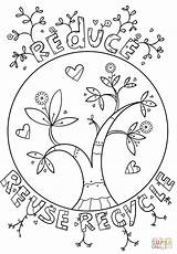 Coloring Recycling Recycle Pages Earth Reuse Reduce Printable Resources Wisely Use Kids Doodle Drawing Crafts Color Daisy Activities Fun Petal sketch template