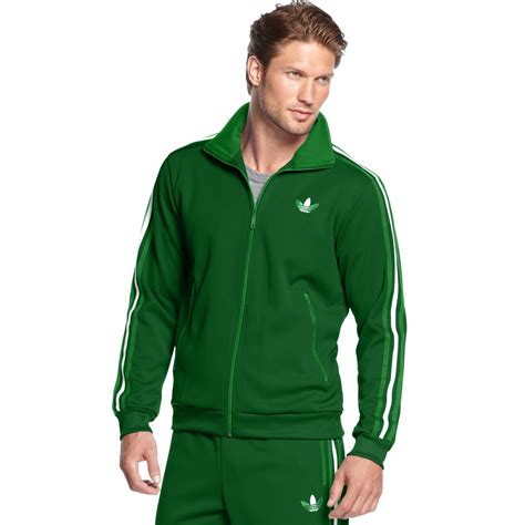 lyst adidas track jacket  green  men