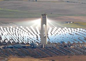 solar power tower  heliostats  concentrated hot water