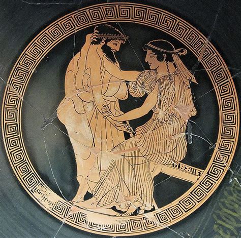 courtship tondo of an ancient greek attic red figure kylix ca 480 bc from vulci louvre