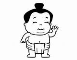 Sumo Coloring Wrestler Boy Little Pages Japan Coloringcrew Template sketch template