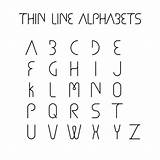 Alfabet Dunne Lijn sketch template