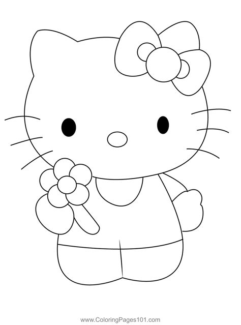 kitty flower coloring page  kids   kitty printable