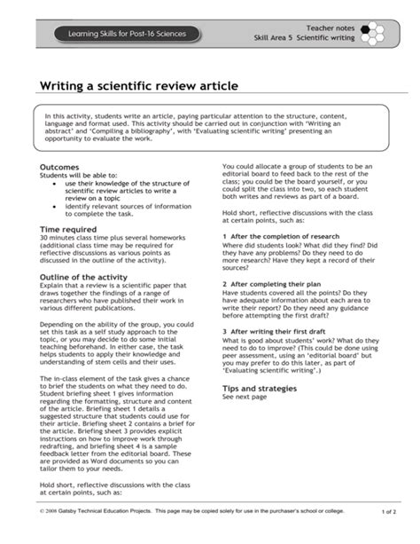 writing  scientific review article