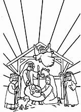 Jesus Coloring Born Pages Bible Manger Nativity Christian Scene Christmas Printable Colouring Color Children Kids sketch template