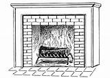 Colorare Fireplace Disegni sketch template