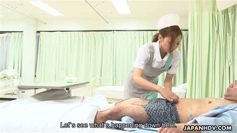 japanese nurse mio kuraki surprises a patient with a blowjob