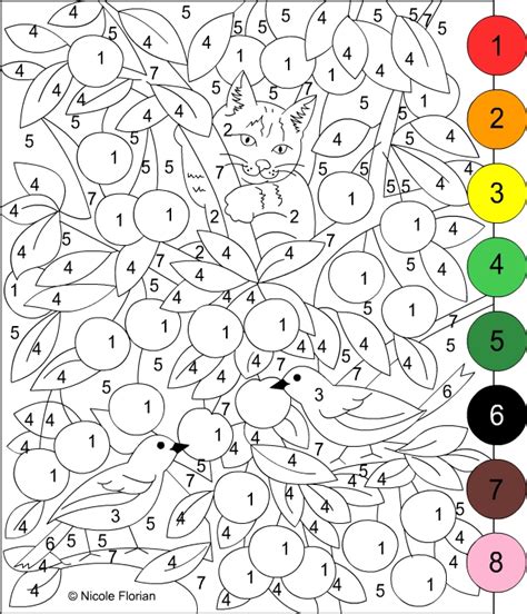 color  number  adults  coloring pages