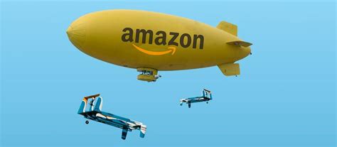 amazon airships  drop drones airship amazon cool technology