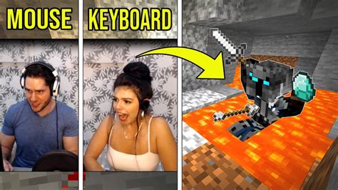 Minecraft But She Controls Keyboard And I Control Mouse
