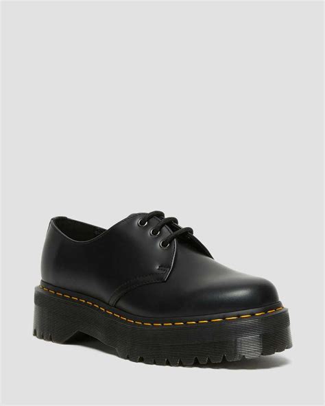 smooth leather platform shoes dr martens