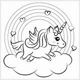 Arcoiris Unicornio Saltando sketch template