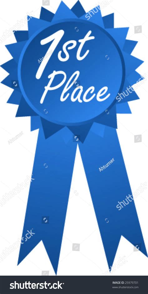 st place blue ribbon stock vector illustration  shutterstock