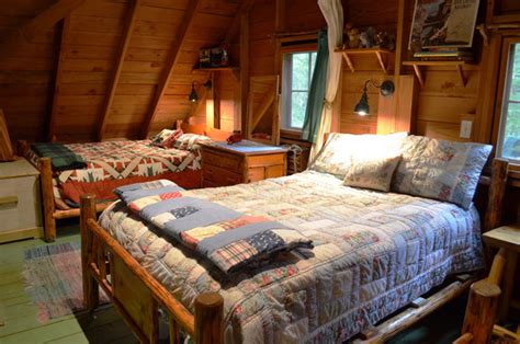 rustic cabin sleeping loft rustic bedroom portland  julia williams asid