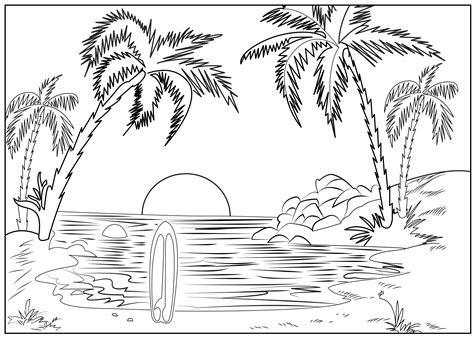nature scenery coloring page ukup