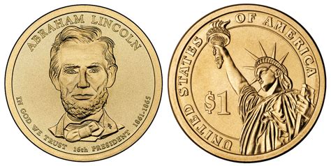 gold abraham lincoln presidential dollar  coin   coin