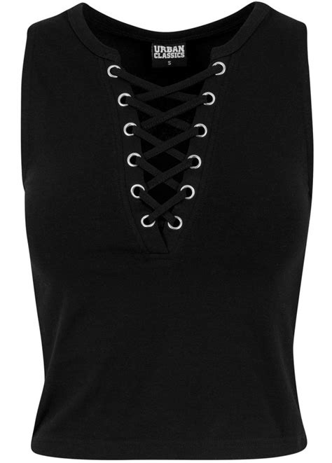urban classics lace up cropped top attitude clothing