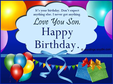 birthday wishes  son wordings  messages