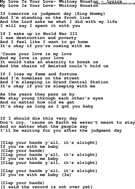 love song lyrics formy love   love whitney houston