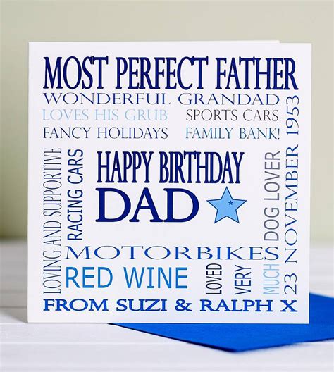 personalised dad birthday card  lisa marie designs