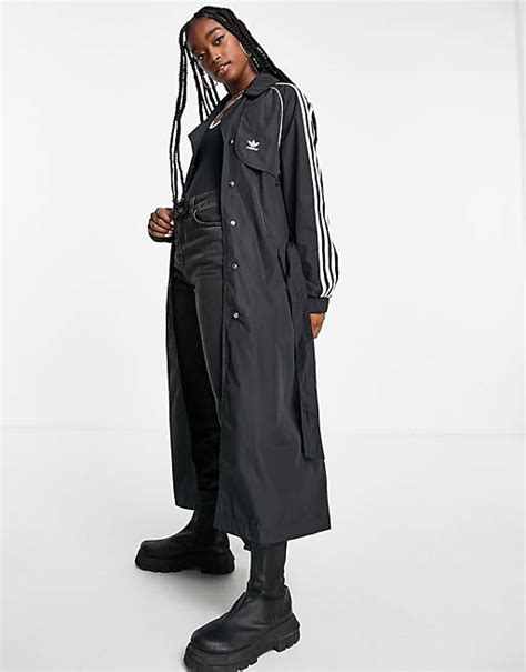 Adidas Originals Adiolor Trench Coat In Black Asos