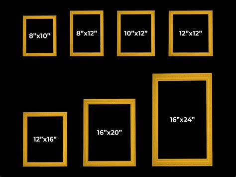 standard picture frame size chart picture frame sizes standard picture frame sizes frame sizes