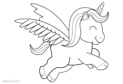 cartoon chibi unicorn coloring pages lineart  printable coloring