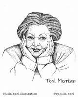 Toni Morrison Julia Karl Strong Women Visit Drawing Portraits Ink sketch template