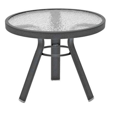 Homecrest Glass Top Round End Table Patio Accent Tables At Hayneedle
