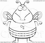 Chubby Fly Clipart Cartoon Outlined Coloring Vector Thoman Cory Royalty sketch template