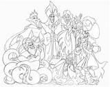 Disney Coloring Pages Characters Villains Book Hard Adults Printable Evil Together Adult Princess Princesses Snow Queen Baby Colouring Mario Color sketch template