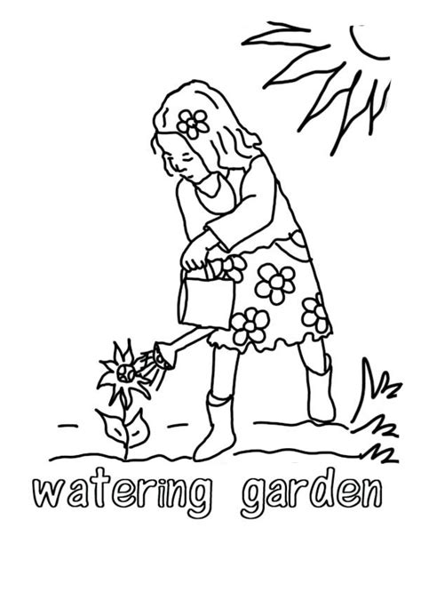 growing plants watering  coloring page coloring sky coloring