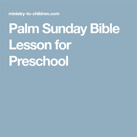 palm sunday bible lesson  preschool preschool bible lessons