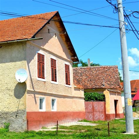 nice houses   saxon village ungra transylvania romania editorial stock photo image