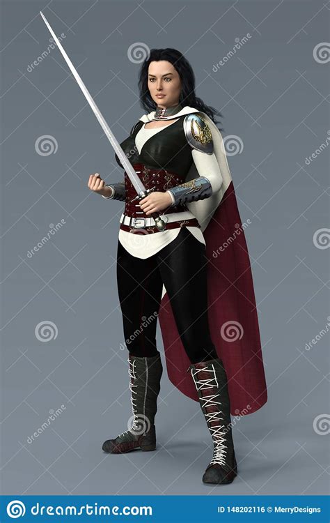 Beautiful Cgi Medieval Style Warrior Woman Or Female