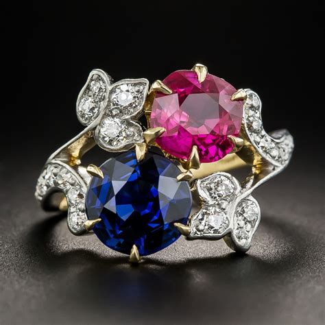 edwardian tiffany and co ruby and sapphire ring