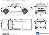 L200 Mitsubishi Cab Bed Double Template Long Standard Vector Preview Templates Club Cars sketch template