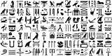 Hieroglyphics Egyptian Symbols Ancient Egypt Vector Clipart sketch template