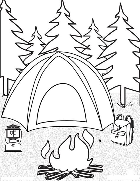 rv camping coloring pages sketch coloring page
