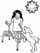 Disabilities Disability Colouring Coloringkidz sketch template