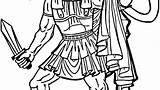 Warrior Greek Getdrawings Drawing Coloring sketch template