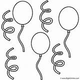 Coloring Balloons Streamers Leap Print sketch template