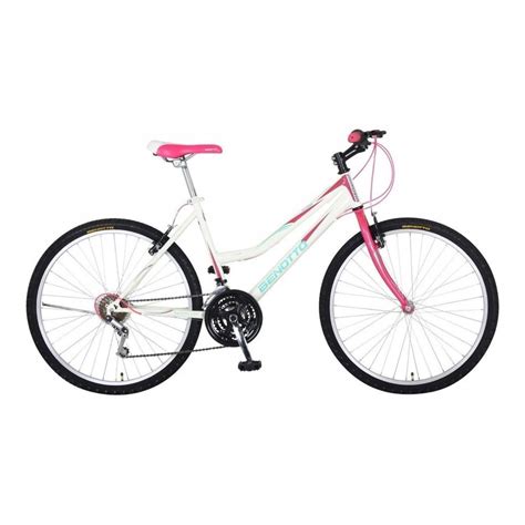 bicicleta benotto montaña alpina r26 21v mujer sunrace acero blanco rosa
