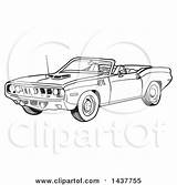 Plymouth Convertible Barracuda Muscle Car Hemi 1971 Lineart Illustration Vector Lafftoon Royalty Clipart Clip sketch template