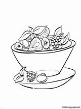 Salad Fruit Coloring Drawing Pages Color Food Bowl Line Print Printable Sketch Drawings Halloween Getcolorings Getdrawings Paintingvalley Template sketch template