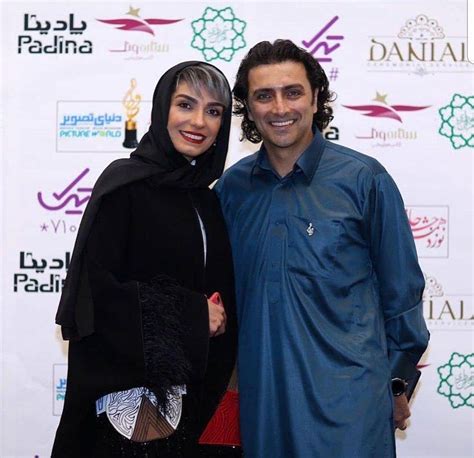 تیپ خفن امین زندگانی و همسر بازیگرش در جشن حافظ عکس