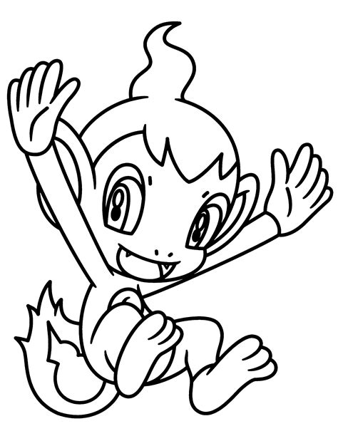 pokemon chimchar colouring pages