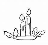 Christmas Candles Coloring Coloringcrew sketch template