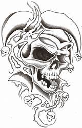 Skull Jester Tattoo Drawings Skulls Designs Clown Evil Tattoos Deviantart Drawing Flash Sketches Stencil 2009 Boog Chicano Pencil Draw Stencils sketch template